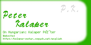 peter kalaper business card
